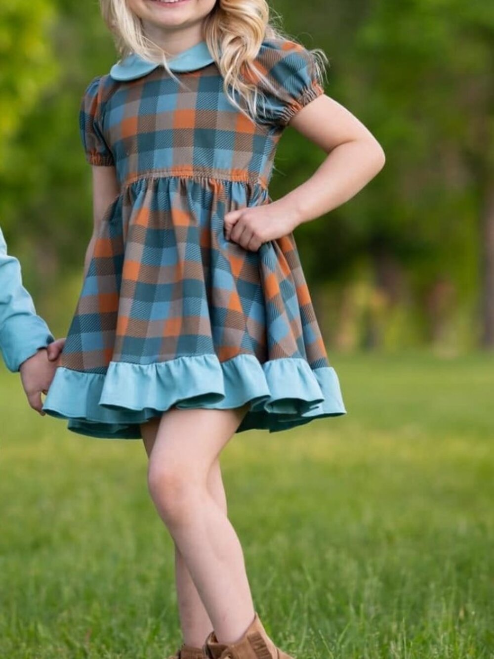 Lovely Elizabeth June Fall in Cambridge Dress & Bloomers Set